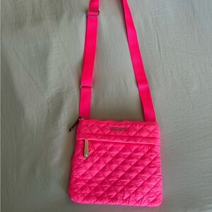 MZ Wallace Metro Flat Crossbody Bag Color: Neon Pink